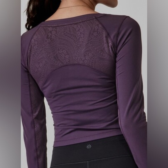 Athleta Shanti Lace Cropped Long Sleeve top size 1X - Picture 3 of 10